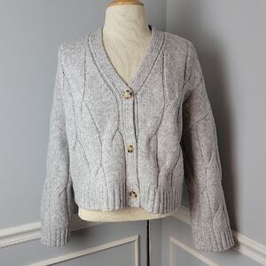 Primark Gray Cable Knit Cardigan